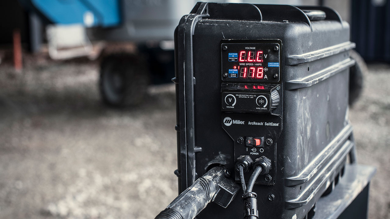Interface of a Miller ArcReach SuitCase wire feeder
